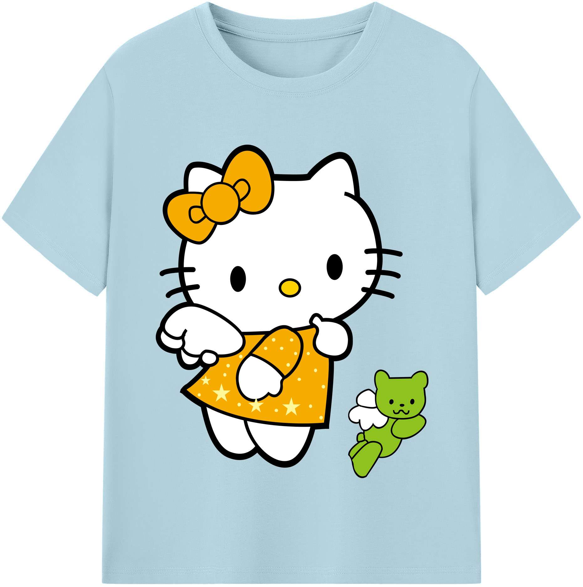 （画像用） Hello Kitty ハローキティ 綿100％半袖Tシャツ（フロントプリント）
